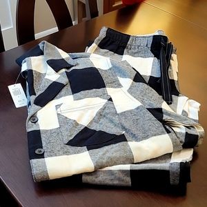 Old Navy NWT Plaid Flannel 2 Piece Pajama Set Loungewear Size S